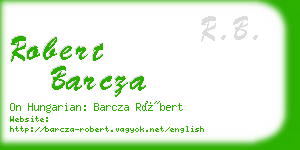 robert barcza business card